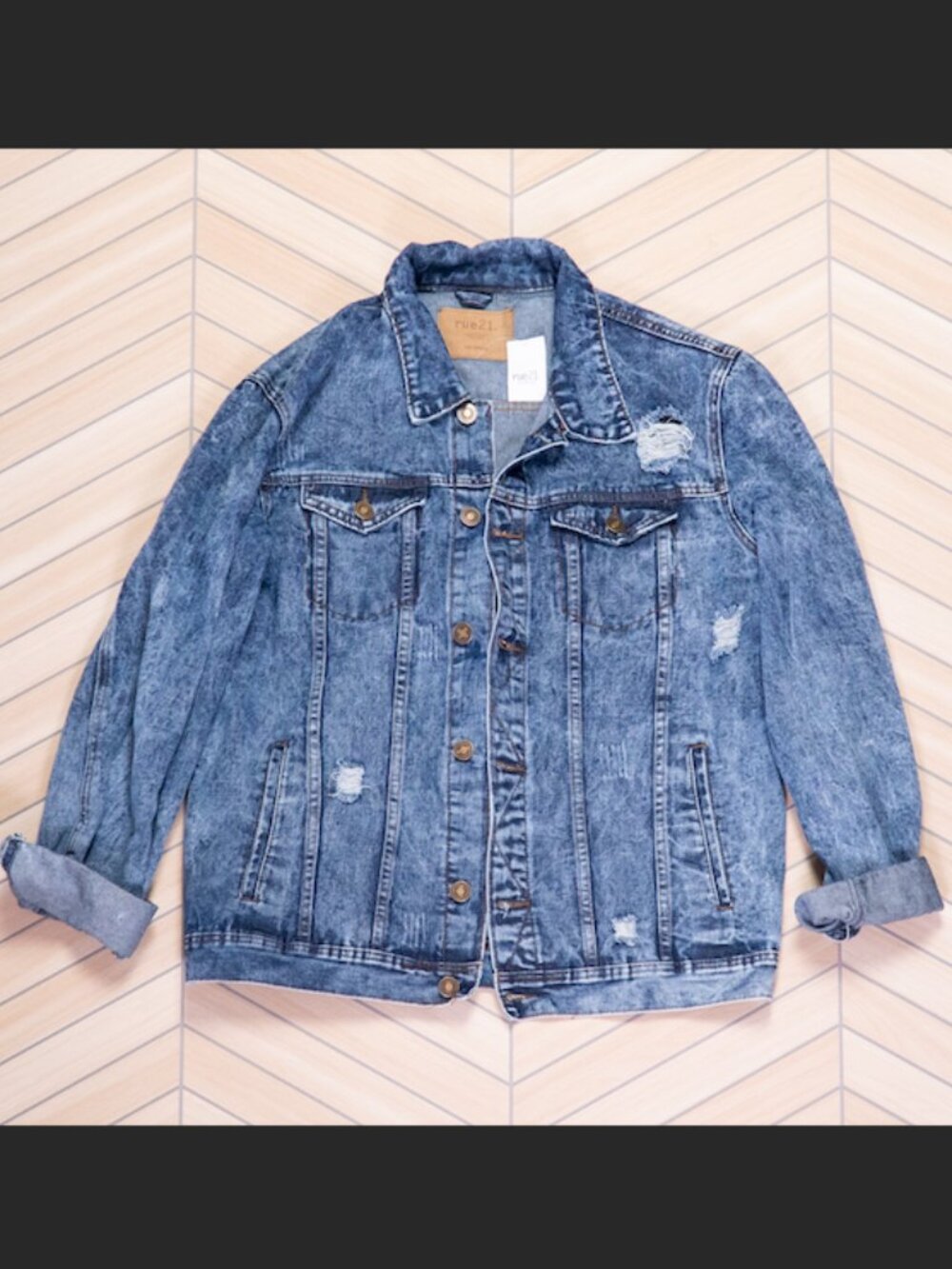 NWT Rue 21 Distressed Boyfriend Jean Jacket
